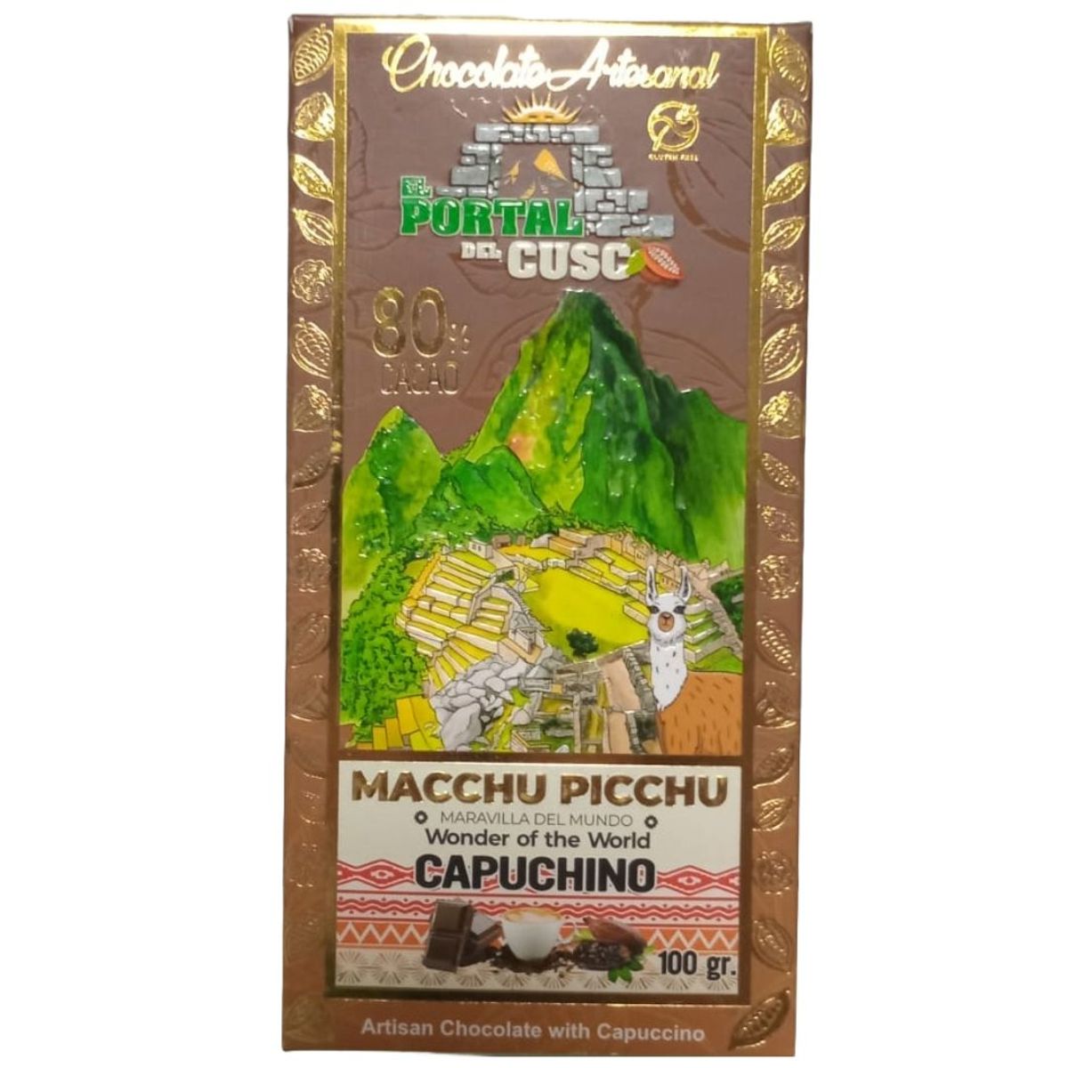GENERICO - Chocolate Artesanal con Capuchino - Peruano 80% Cacao