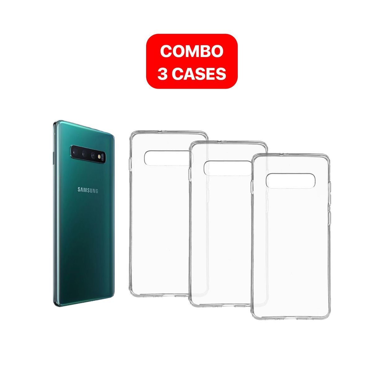 GENERICO - Combo Case Space Para Samsung S10 Transparente