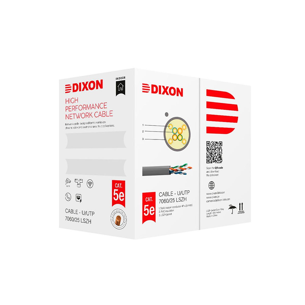 DIXON - Rollo Cable Utp x caja Cat. 5e dixon Serie 7060/25 Lszh 305m