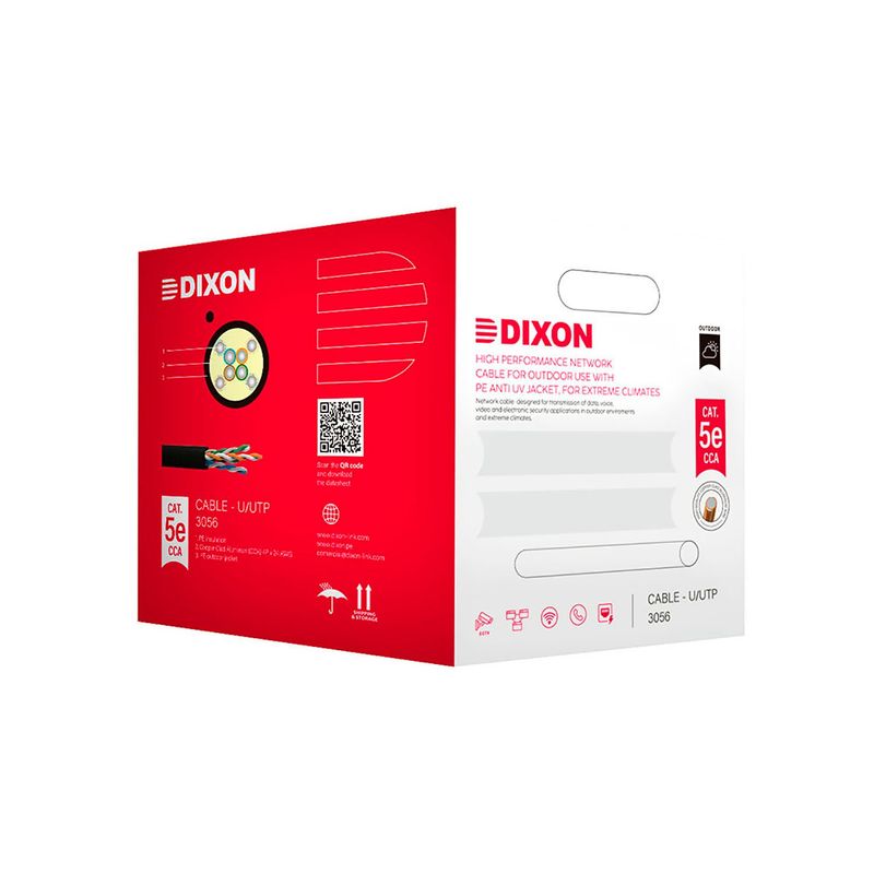 DIXON - Rollo Cable Utp x caja Cat 5e dixon Serie 3056 Exterior 305m