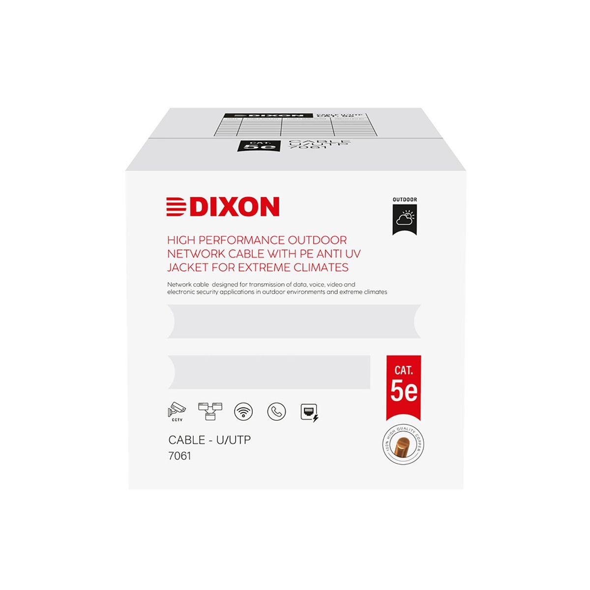 DIXON - Rollo Cable Utp x caja Cat 5e dixon Serie 7061 Exterior 305m