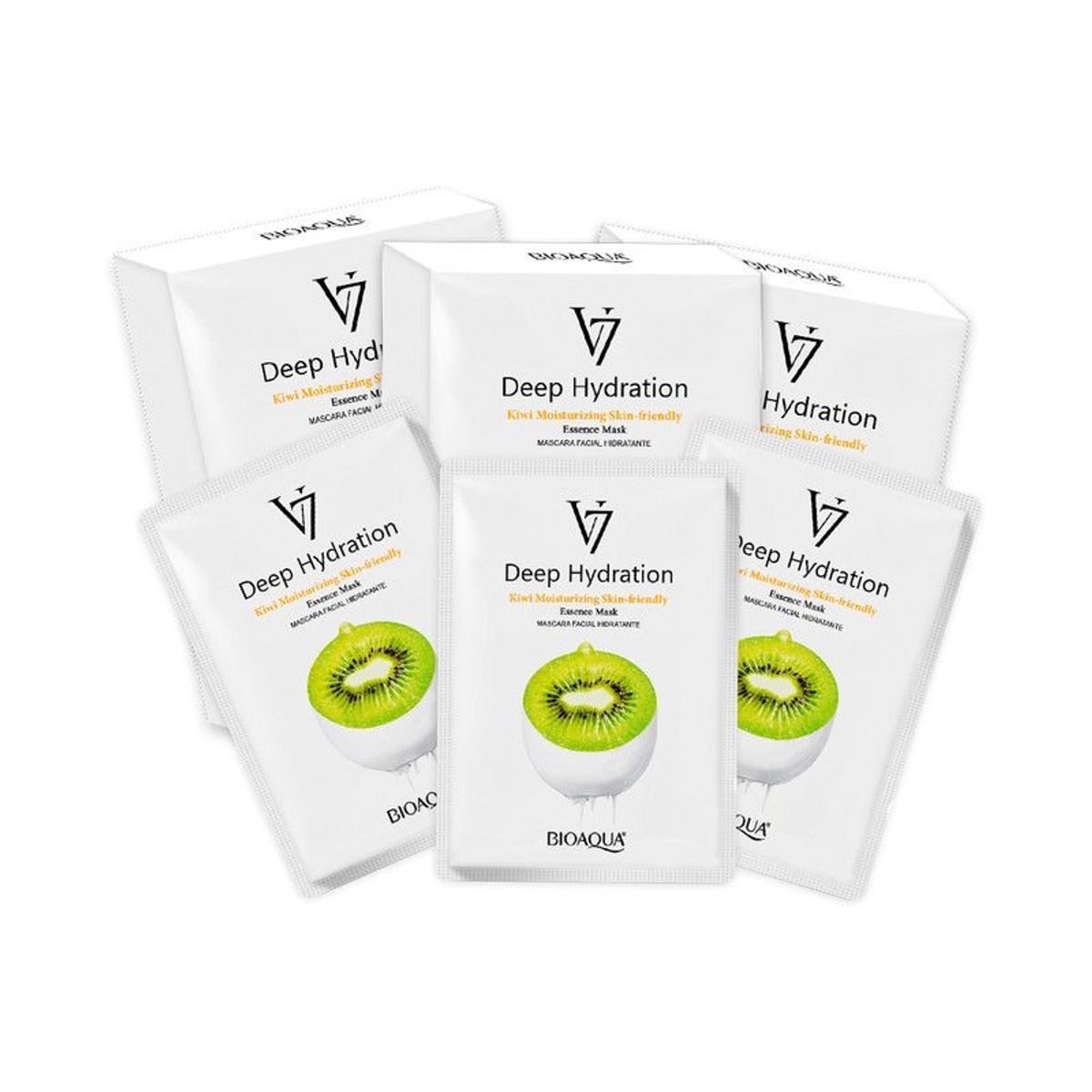 BIOAQUA - 3 Mascarilla Facial De Esencia De Kiwi De Hidratación Profunda-Bioaqua