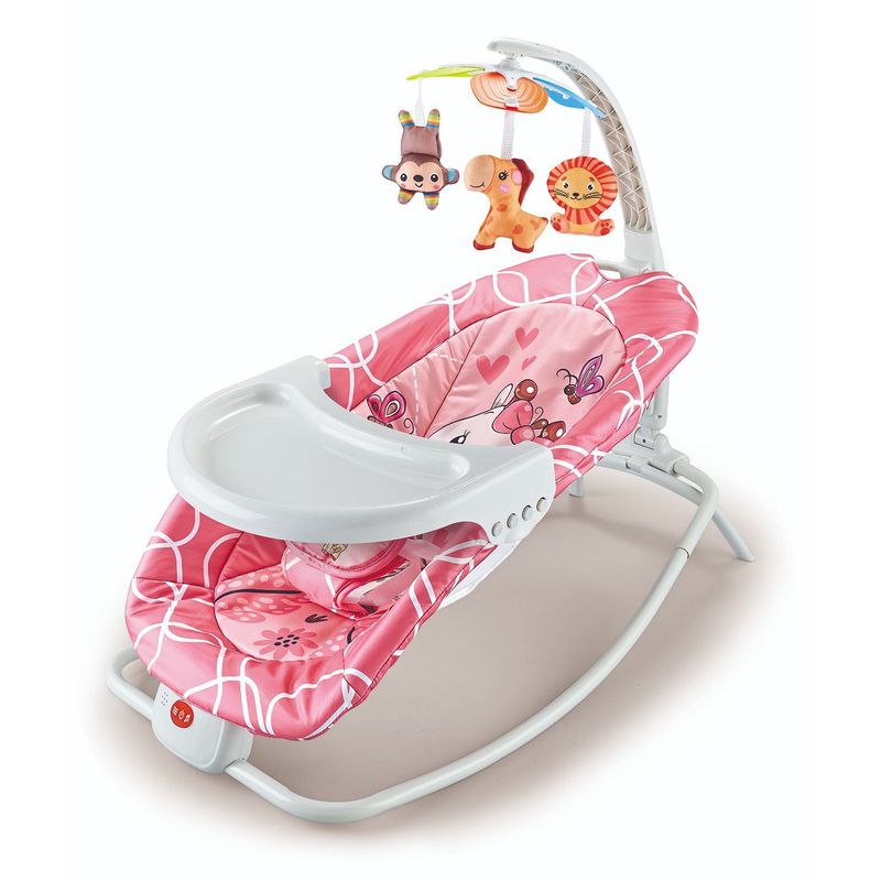 IDEAL BABY & KIDS - Silla Mecedora Ideal Musical con Vibrador - ROSADO