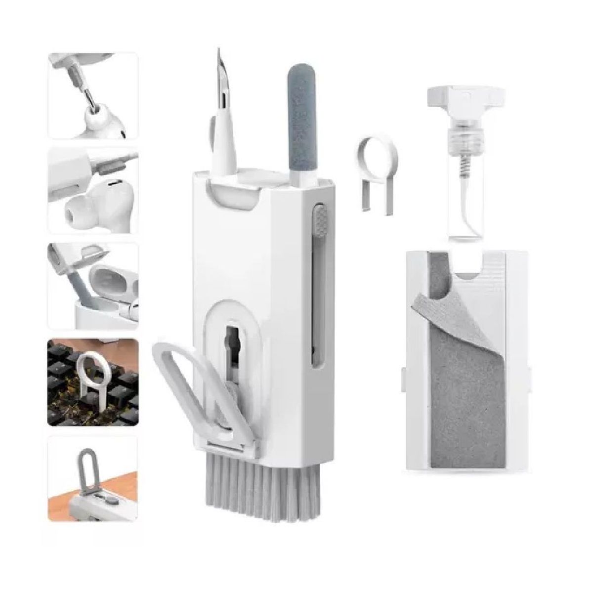 OTTOWARE - KIT 8 EN 1 CEPILLO LIMPIADOR PARA TECLADO, AURICULARES Y PC