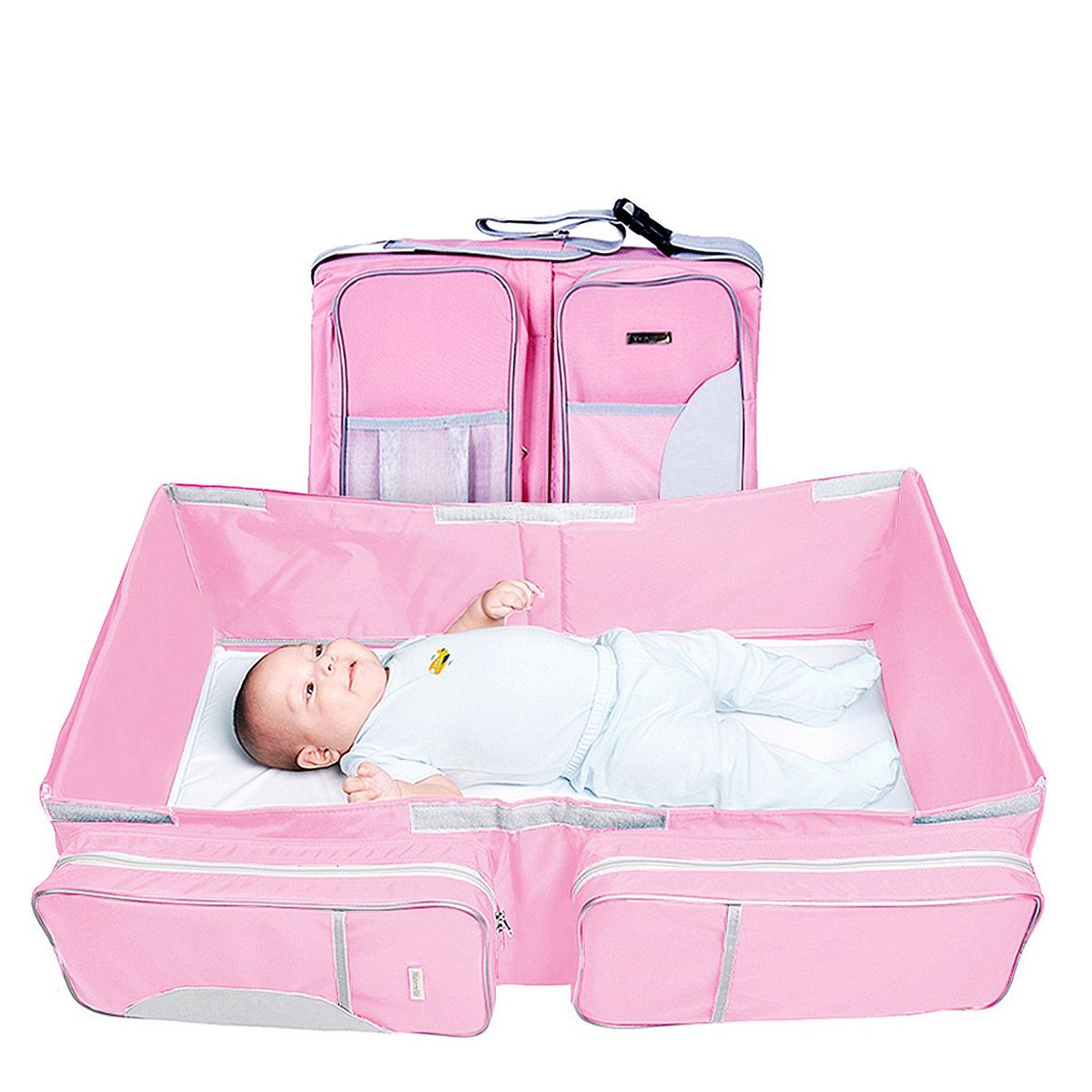 MATERNELLE - Cuna Convertible en Bolso 3 en 1Rosado