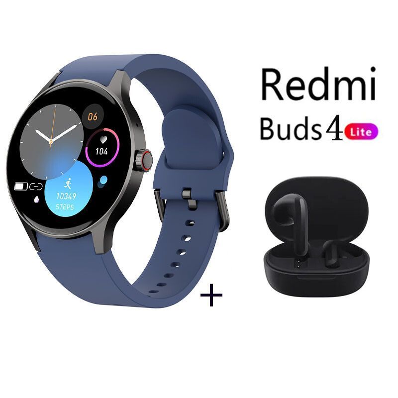 XIAOMI - Y80 reloj inteligente deportivo Azul + Redmi Buds 4 Lite - Negro