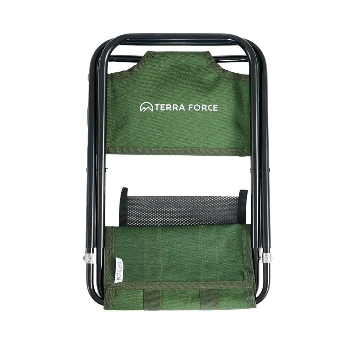 TERRA FORCE - Mini Silla Plegable con respaldo Verde