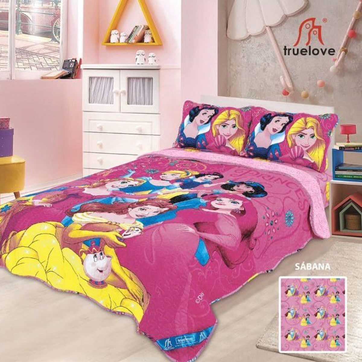 TRUELOVE - CUBRECAMA CON SHERPA  DISNEY DE 1.5 PLZ