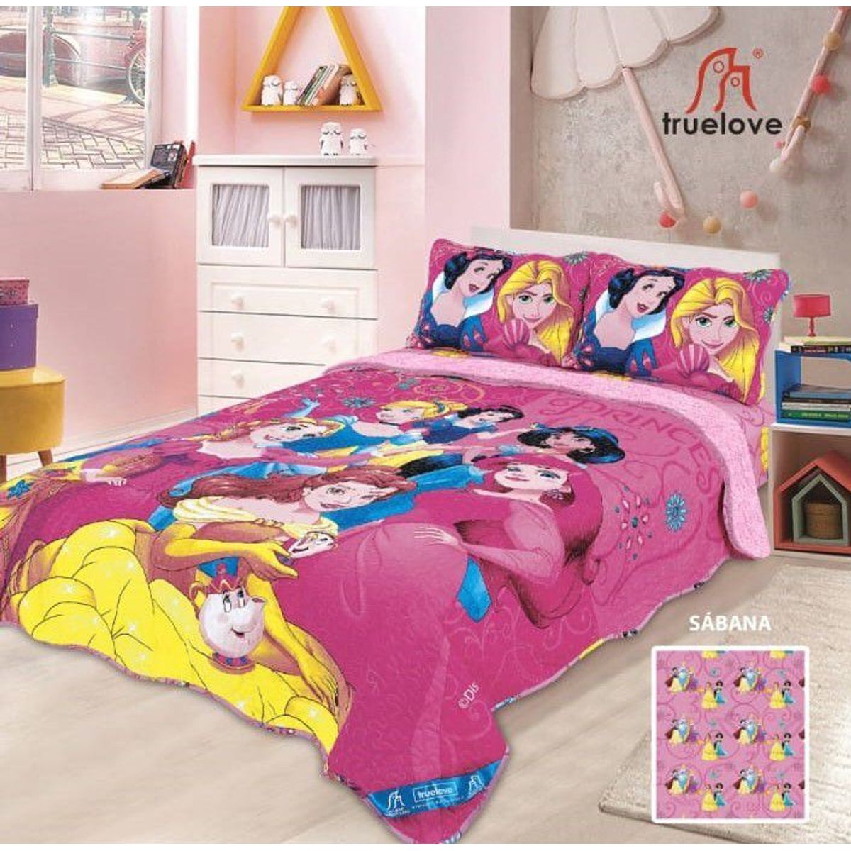 TRUELOVE - CUBRECAMA CON SHERPA  DISNEY DE 1.5 PLZ