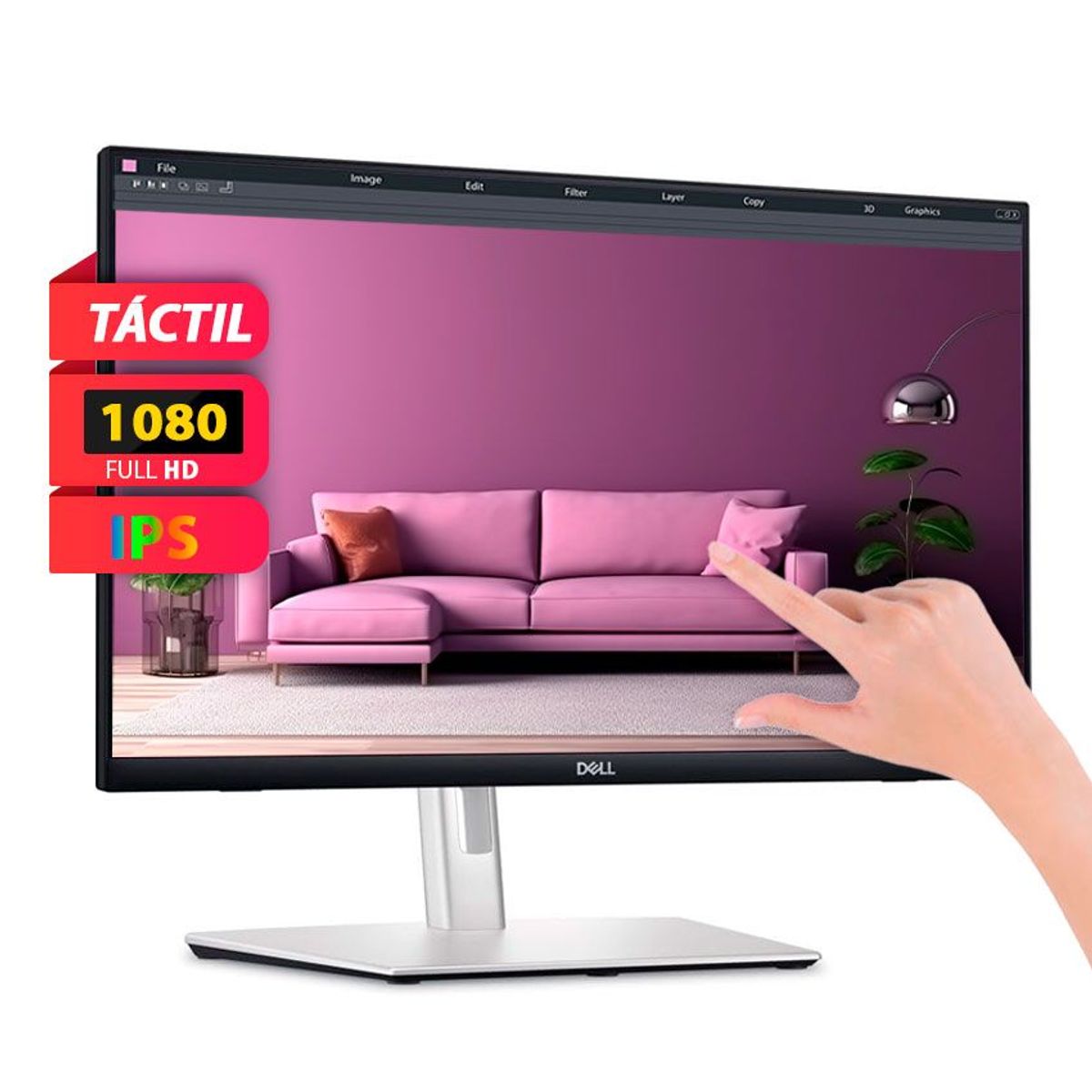 DELL - Monitor Táctil Dell 24 Full HD con USB-C HDMI gris P2424HT