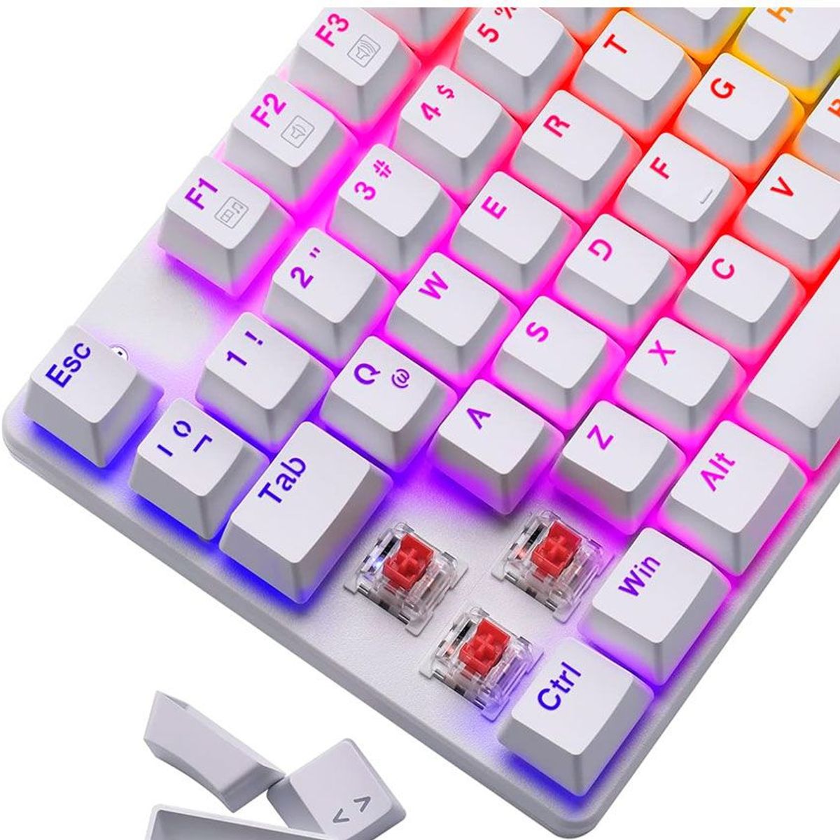 T-DAGGER - Teclado T-Dagger Bora T-TGK315 QWERTY Red español blanco