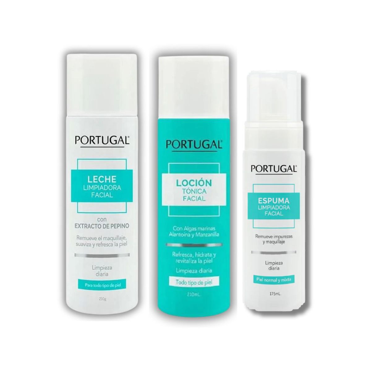 GENERICO - Pack Portugal Trío Limpieza Facial Leche+Loción+Espuma