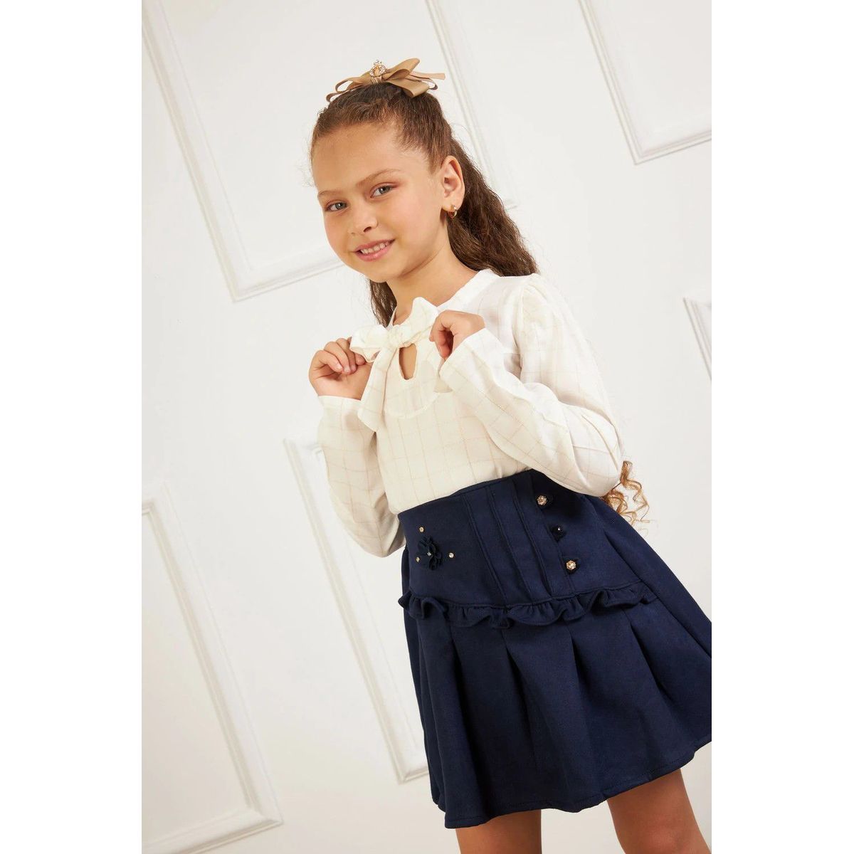 KIDS MASHMELO - Falda Pretina Asimetrica y Tableros para Niña Kids Mashmelo