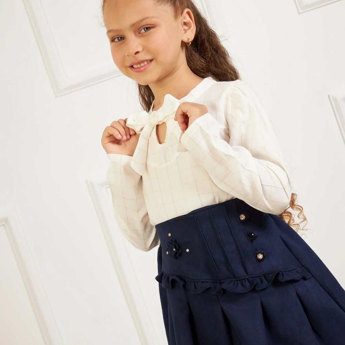 KIDS MASHMELO - Falda Pretina Asimetrica y Tableros para Niña Kids Mashmelo