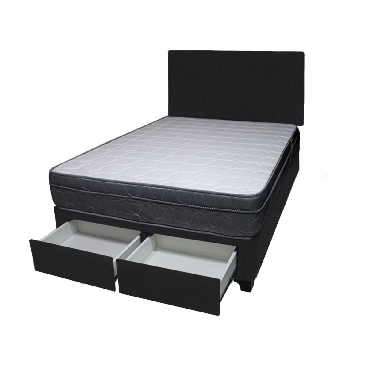 BARAKA HOME - Dormitorio Turin + 2 Cajones 2 Plz + Cabecera - Negro