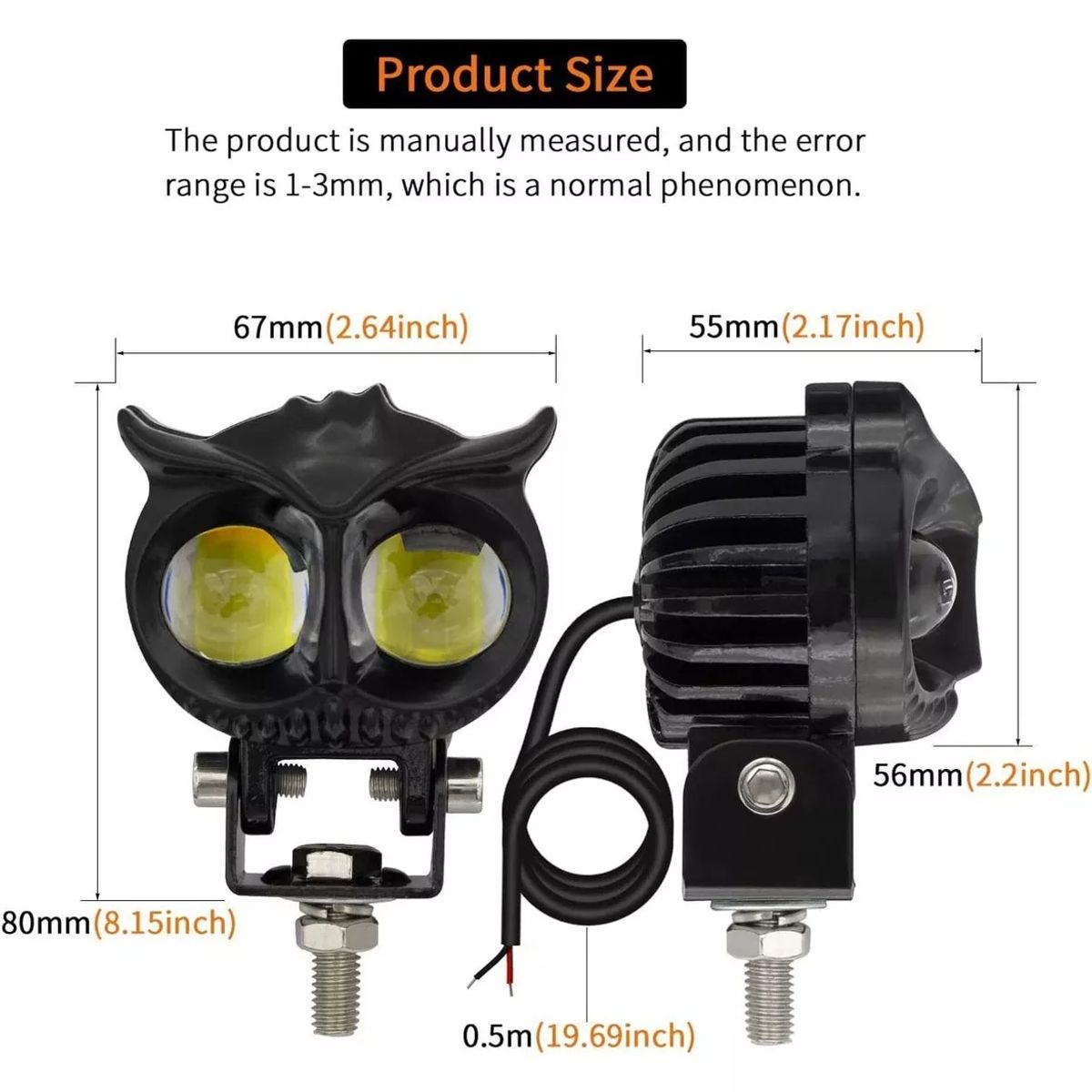GENERICO - Par Faros Auxiliares Led 80w Altabaja Doble Color Auto Moto