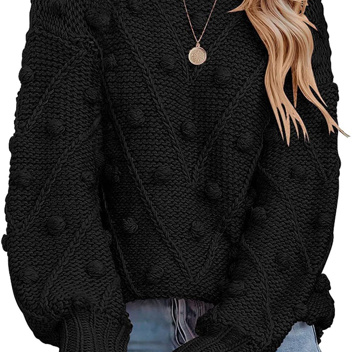 BLWOENS - Suéter de punto para Mujer -Negro