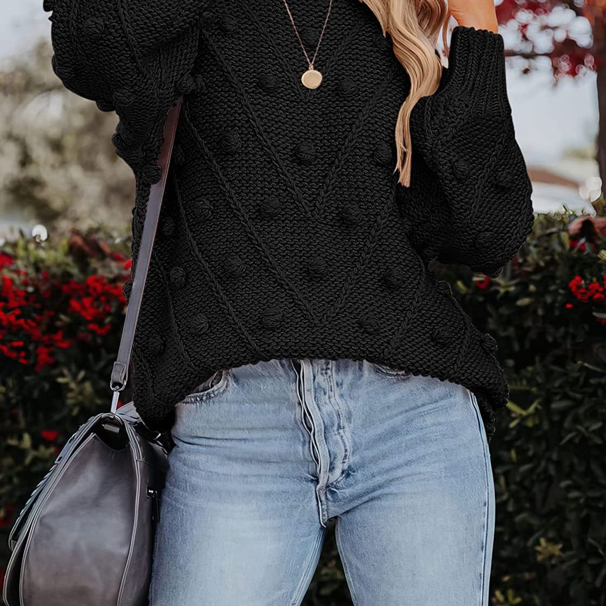 BLWOENS - Suéter de punto para Mujer -Negro