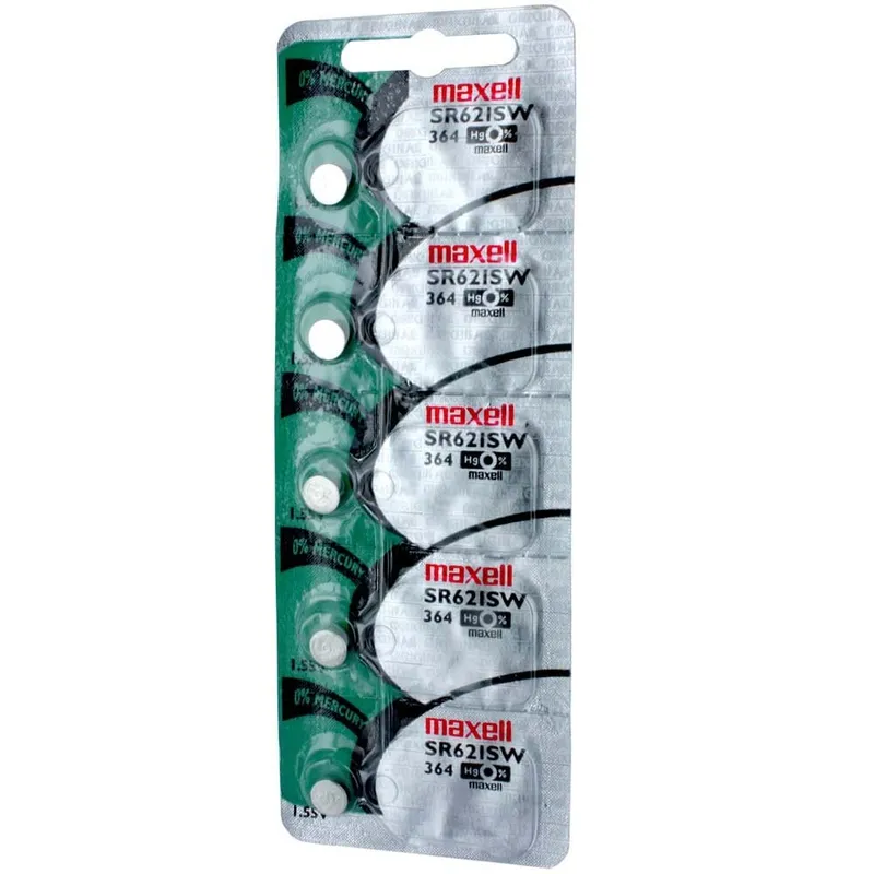 MAXELL - PILAS BOTON MAXELL SR621- 364 BLISTER X 5 UNIDADES
