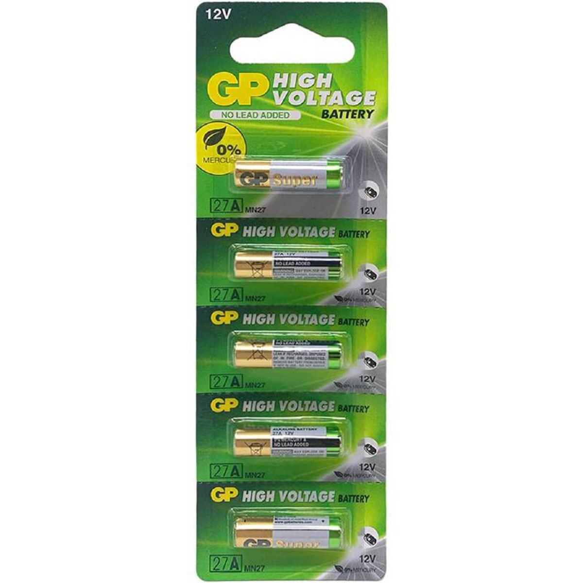 GP BATTERY - PILAS GP 27A X 5 UNIDADES DE 12 VOLTIOS