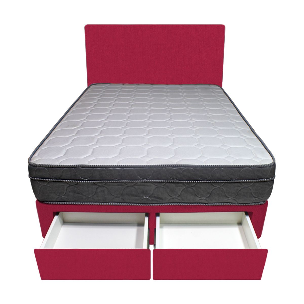 BARAKA HOME - Dormitorio Turin + 2 Cajones 2 Plz + Cabecera - Rojo