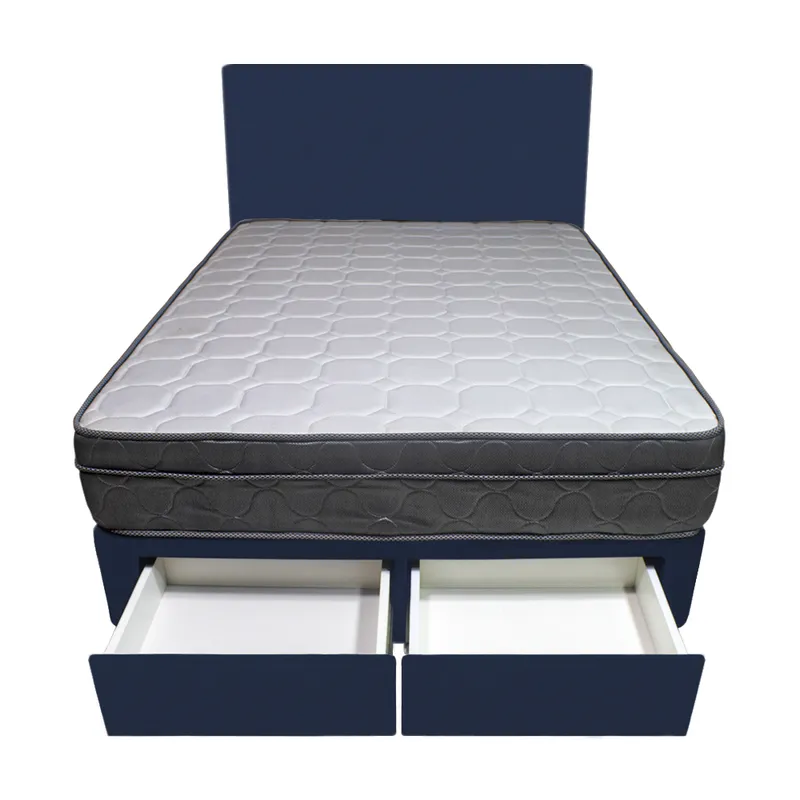 BARAKA HOME - Dormitorio Turin + 2 Cajones 2 Plz + Cabecera - Azul Marino
