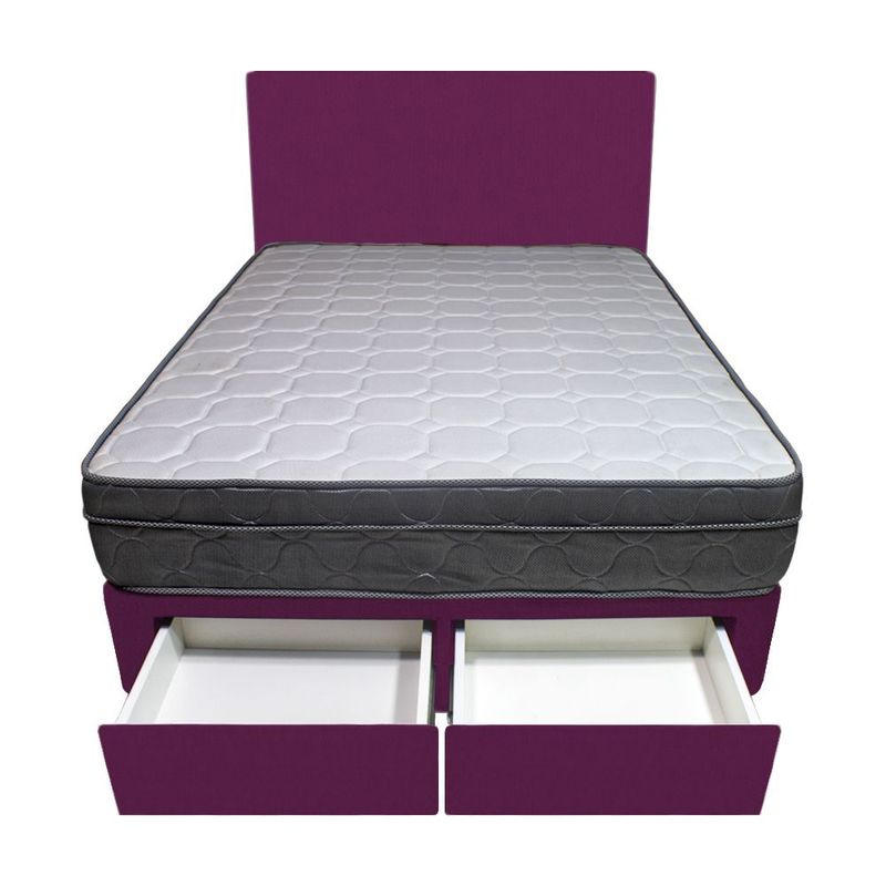 BARAKA HOME - Dormitorio Turin + 2 Cajones 2 Plz + Cabecera - Purpura