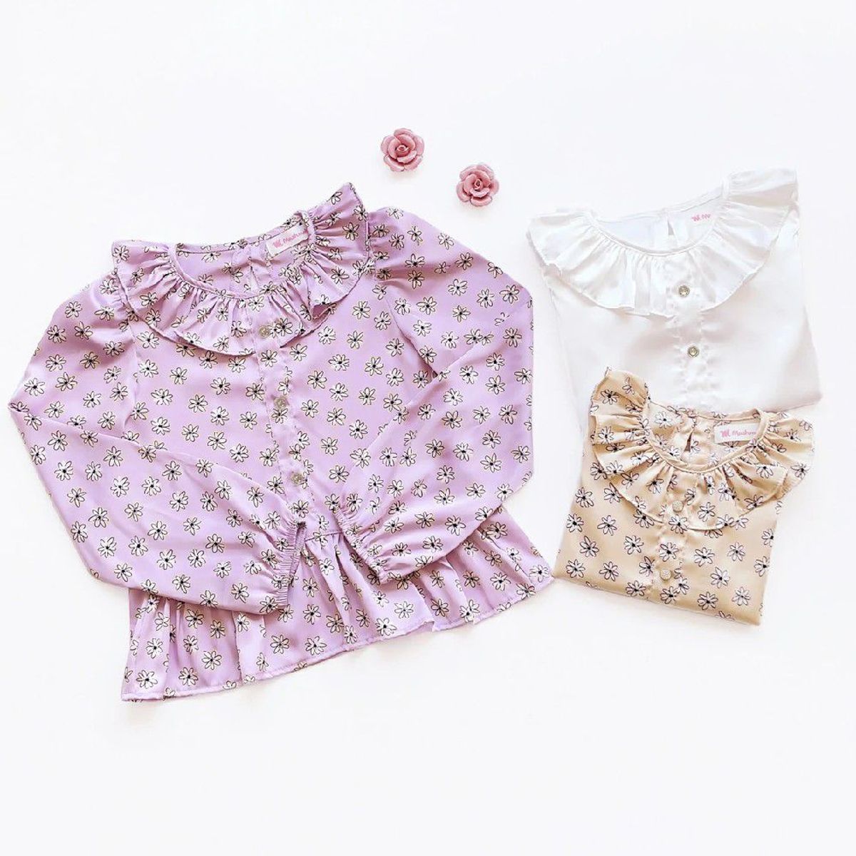 KIDS MASHMELO - Blusa en Seda con Faldon Recogido para Niña Kids Mashmelo