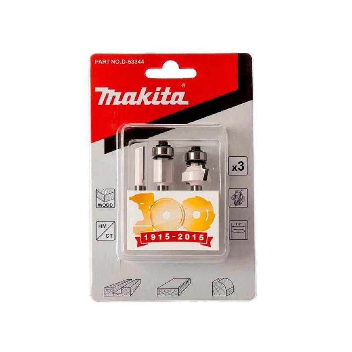 MAKITA - Set de Fresas 14 3 Piezas Makita D-53344