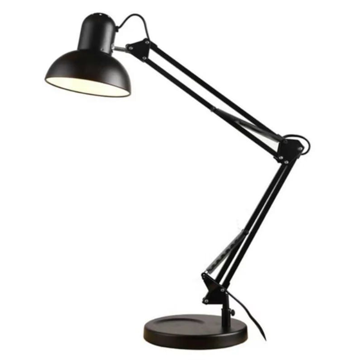GENERICO - LÁMPARA DE INGENIEROS PARA ESCRITOTORIO CON BASE y GANCHO - NEGRO