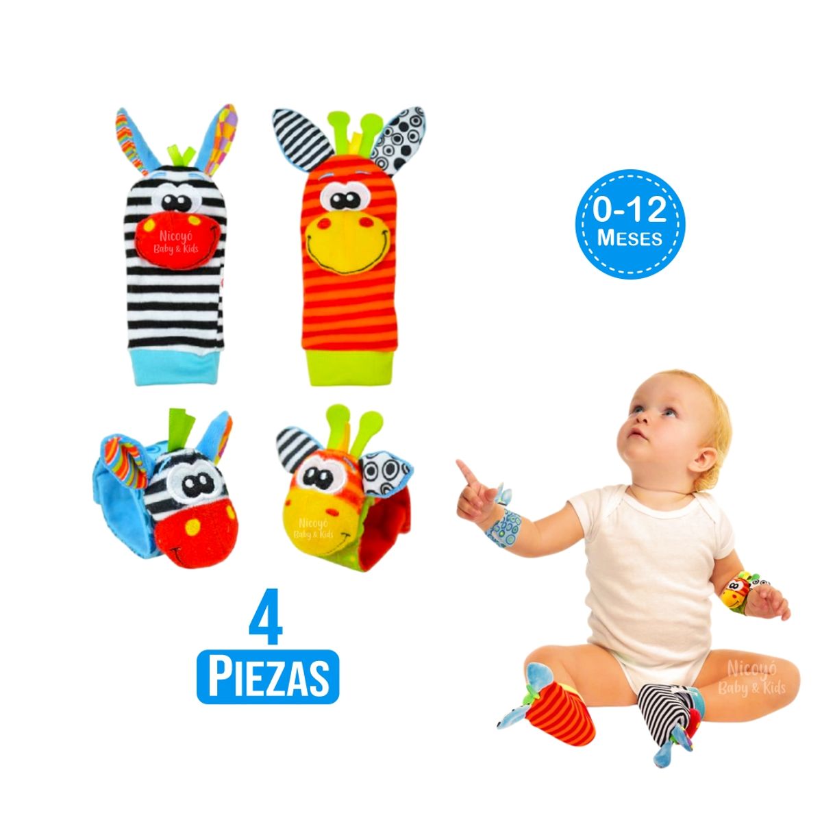 BABY - Set de Estimulación para Bebés NIÑO - Medias y Muñequeras