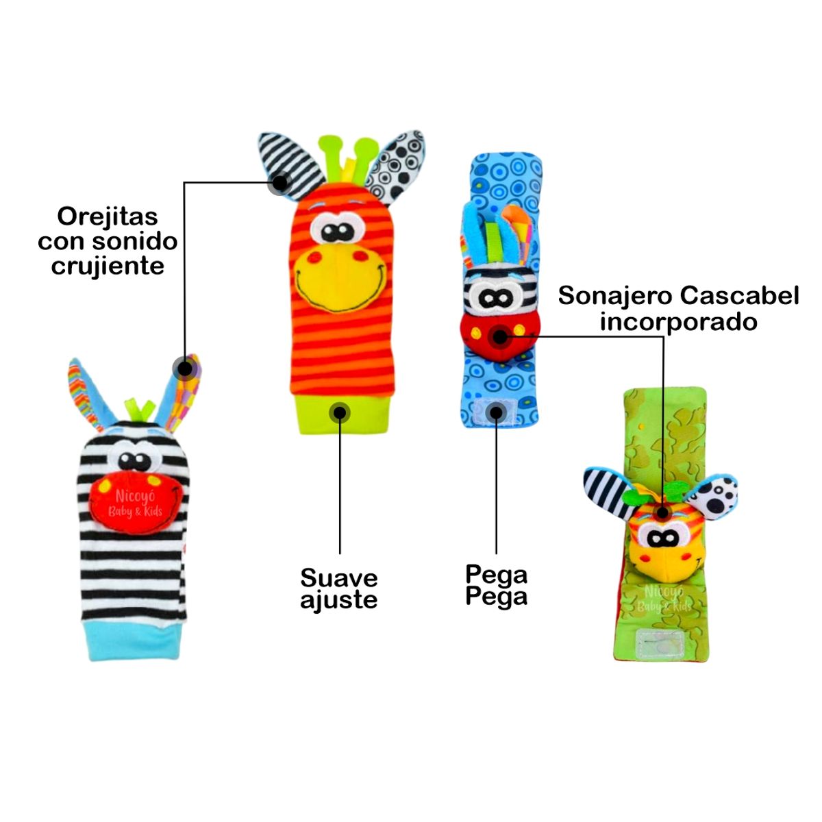 BABY - Set de Estimulación para Bebés NIÑO - Medias y Muñequeras