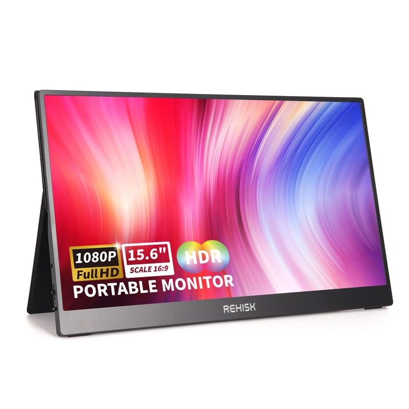 REHISK - Monitor Portátil 15.6 FHD - Pantalla para PC o consolas (Smart Cover)