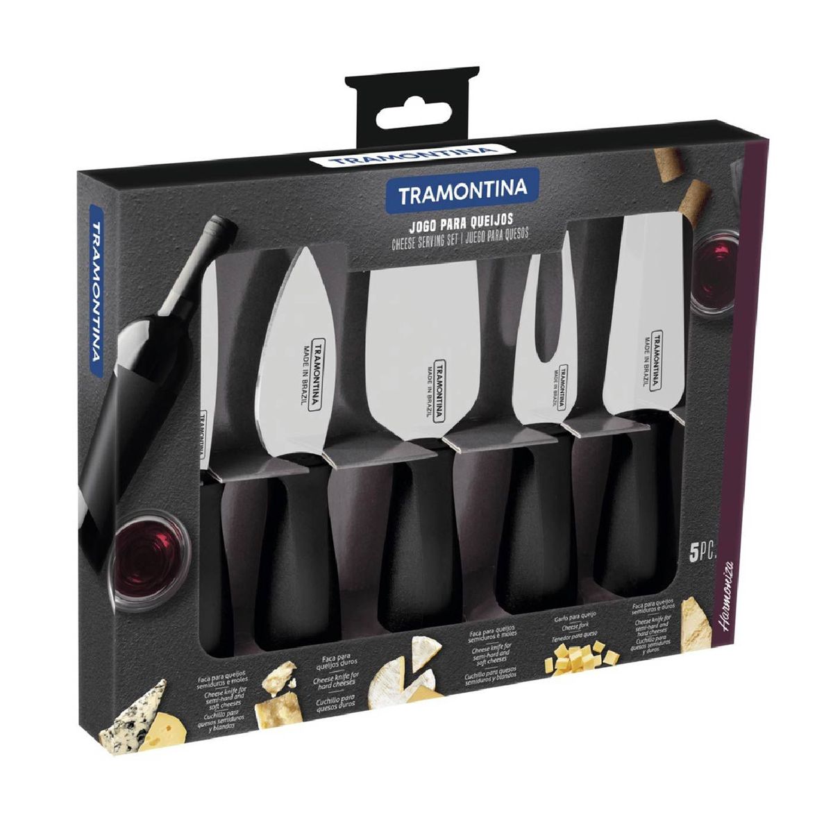 TRAMONTINA - Juego para queso TRAMONTINA  de 5 PZ