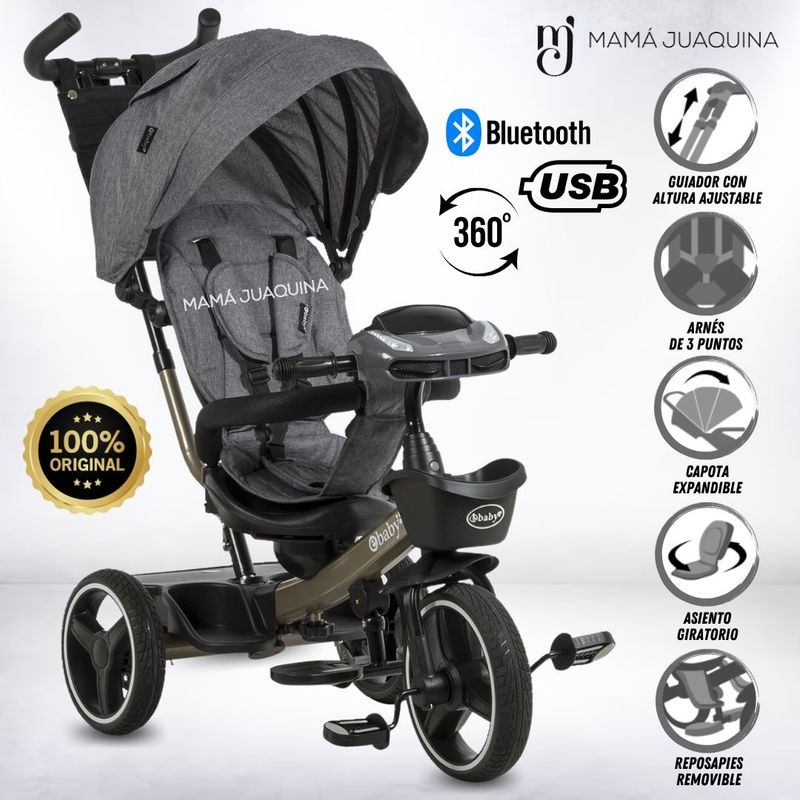 EBABY - Triciclo Reclinable «AUCKLAND» Edición Limitada Gray