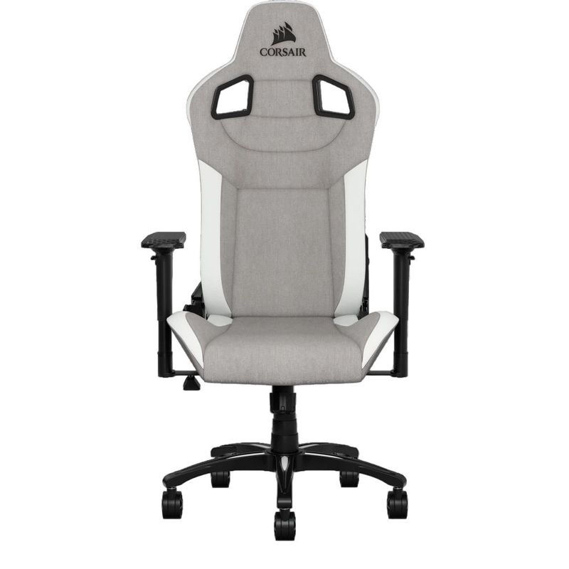 CORSAIR - Silla Gamer T3 Rush Corsair - Tejido Reposabrazos 4D - Blanco Con Gris