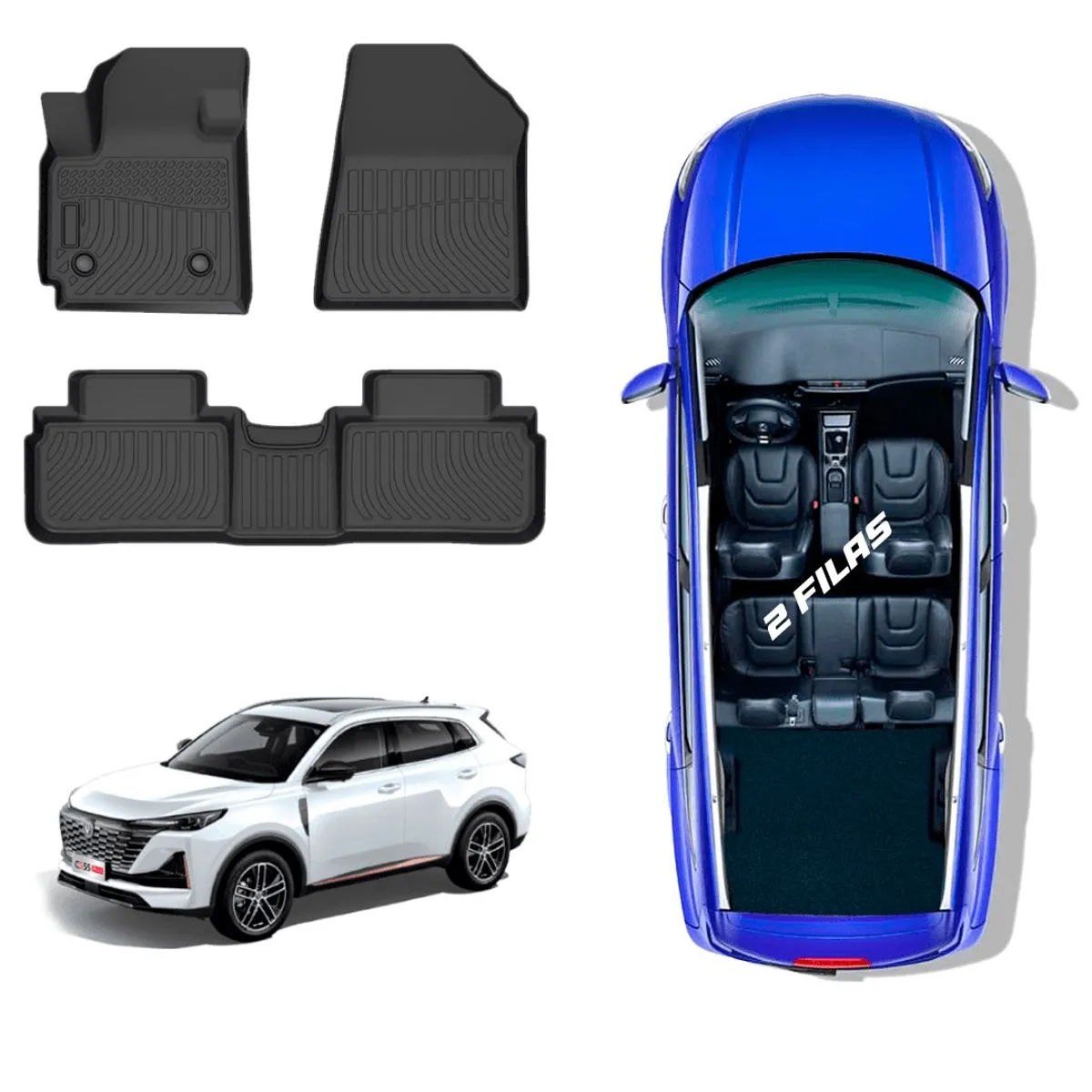TECGO - PROTECTOR CUBRE PISO 5D TPE CHANGAN CS55 PLUS 2020-2023