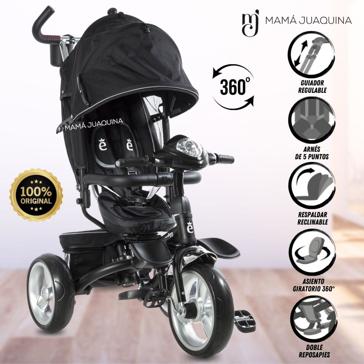 EVEZO - Triciclo Giratorio «LAHORE» Edición Limitada Black