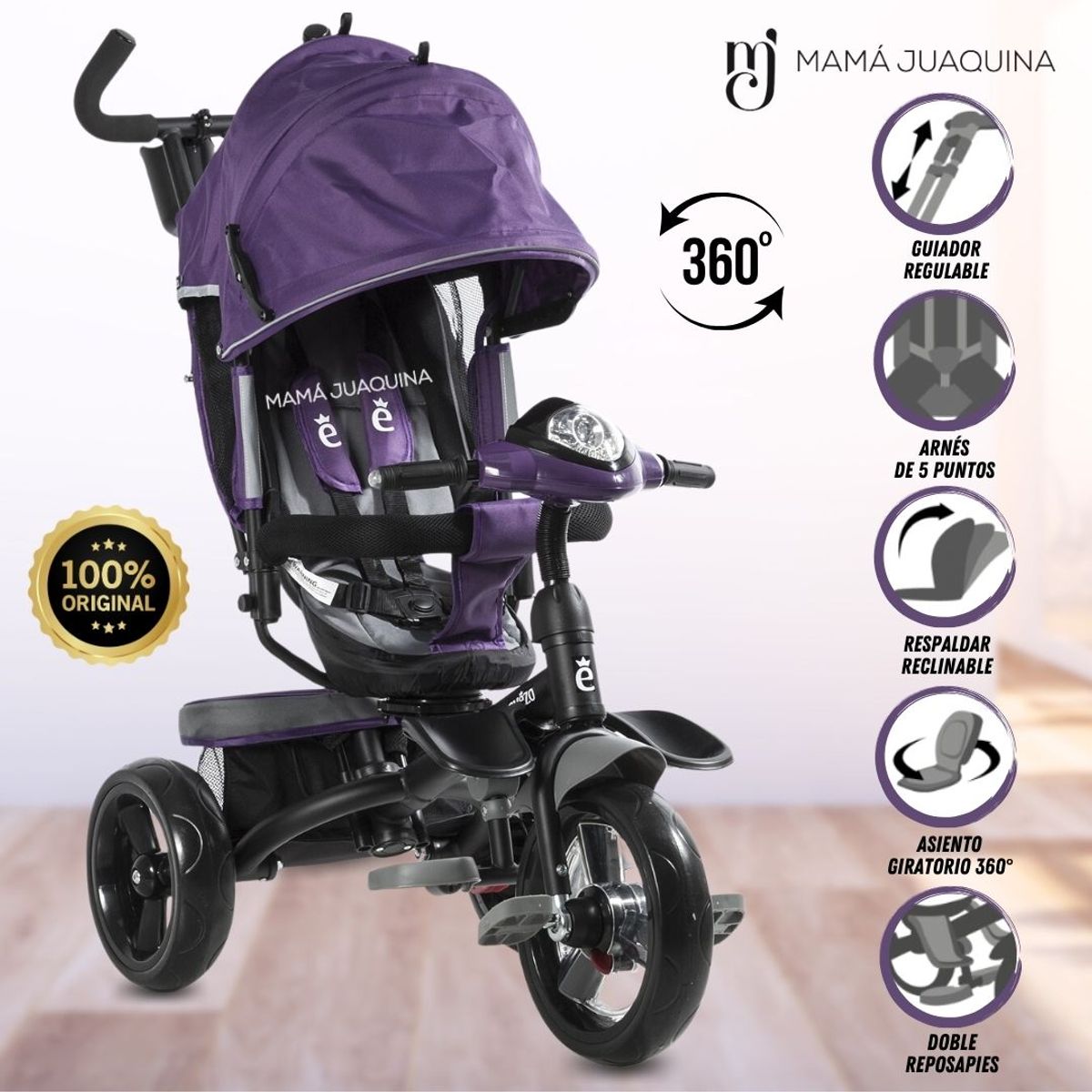 EVEZO - Triciclo Giratorio «LAHORE» Edición Limitada Purple