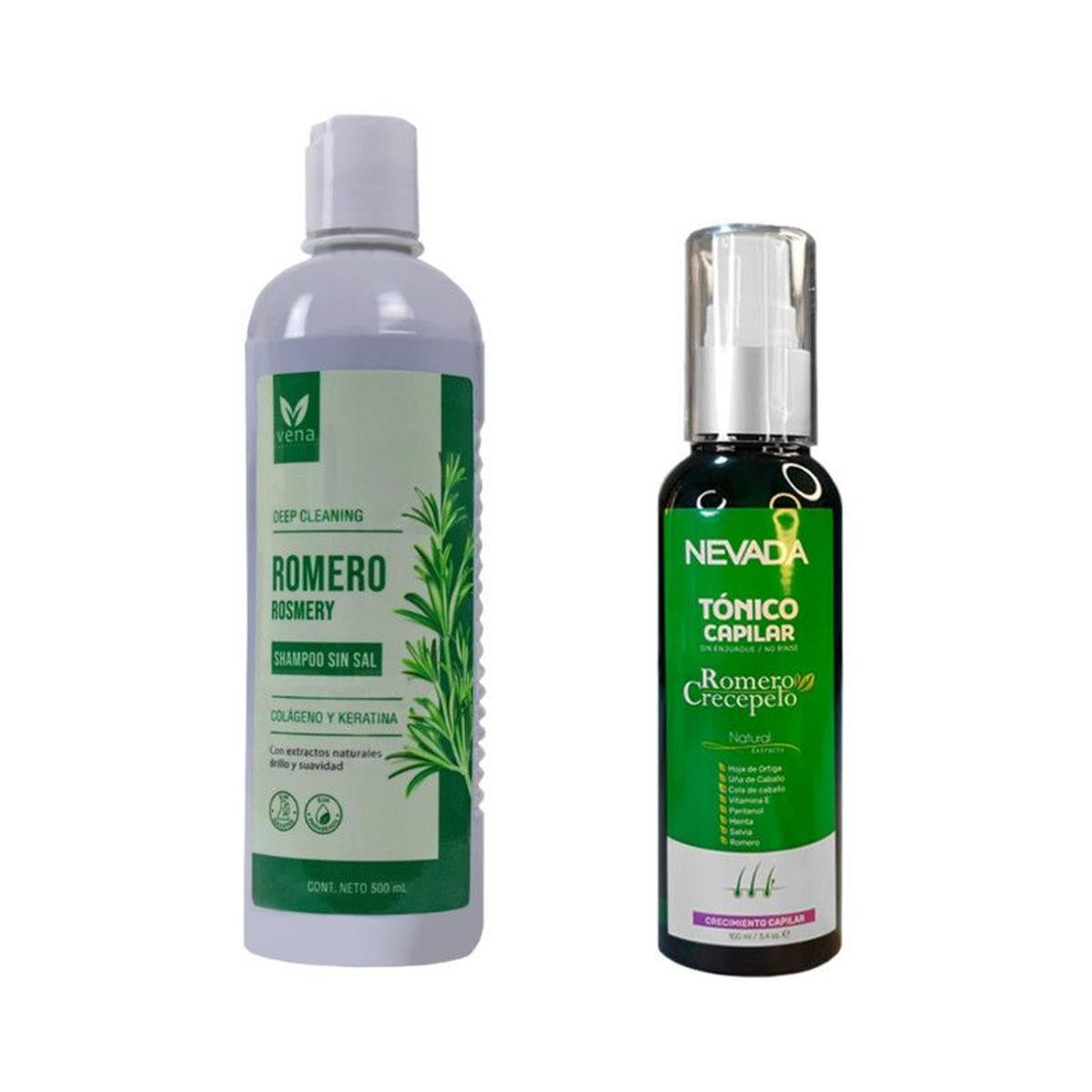 NEVADA NATURAL PRODUCTS - Shampoo de Romero sin Sal + Tónico Capilar Romero Crecepelo