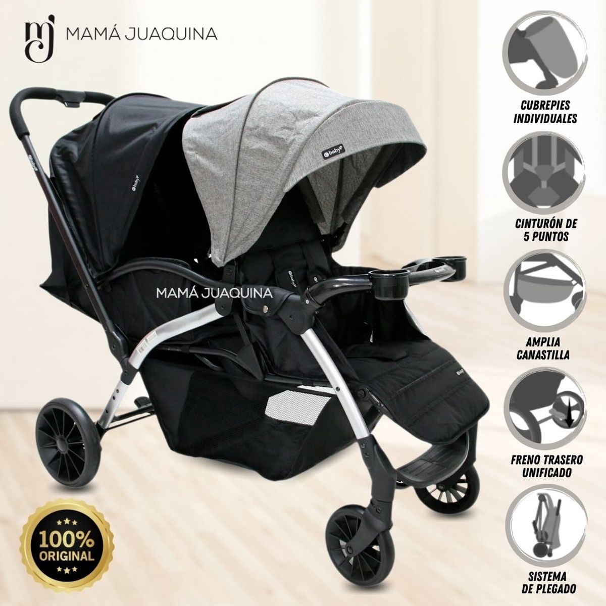 EBABY - Coche Mellicero «FRANCIA» Edición Limitada Gray