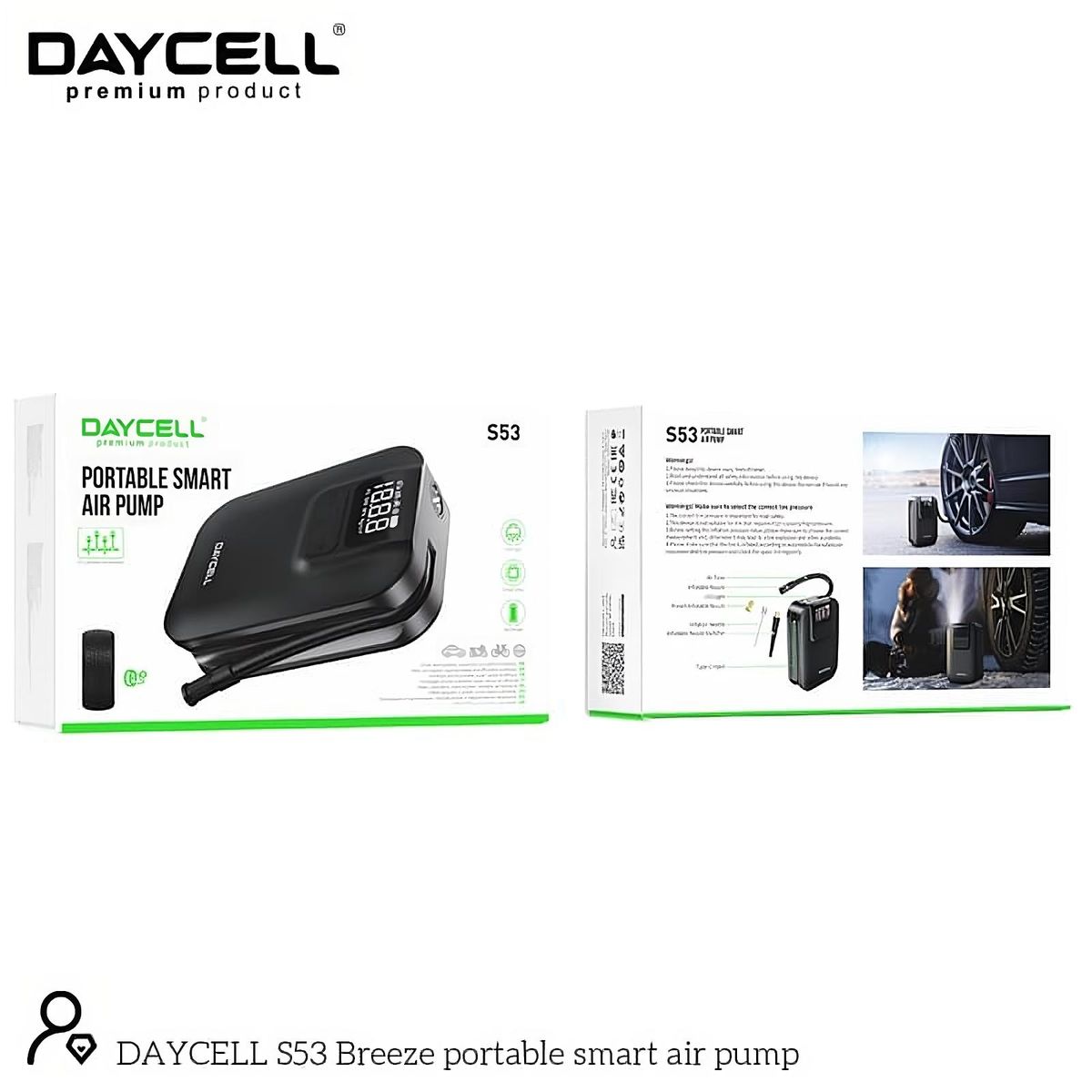GENERICO - Compresor Portatil Aire Auto Moto Inflador Llanta Daycell S53