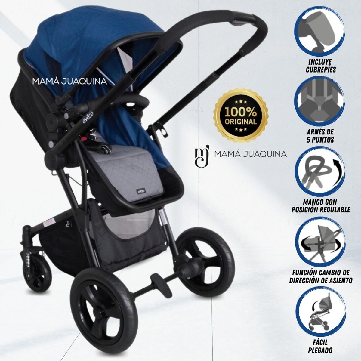 EVEZO - Coche de Paseo «MILANO» Edición Limitada Blue