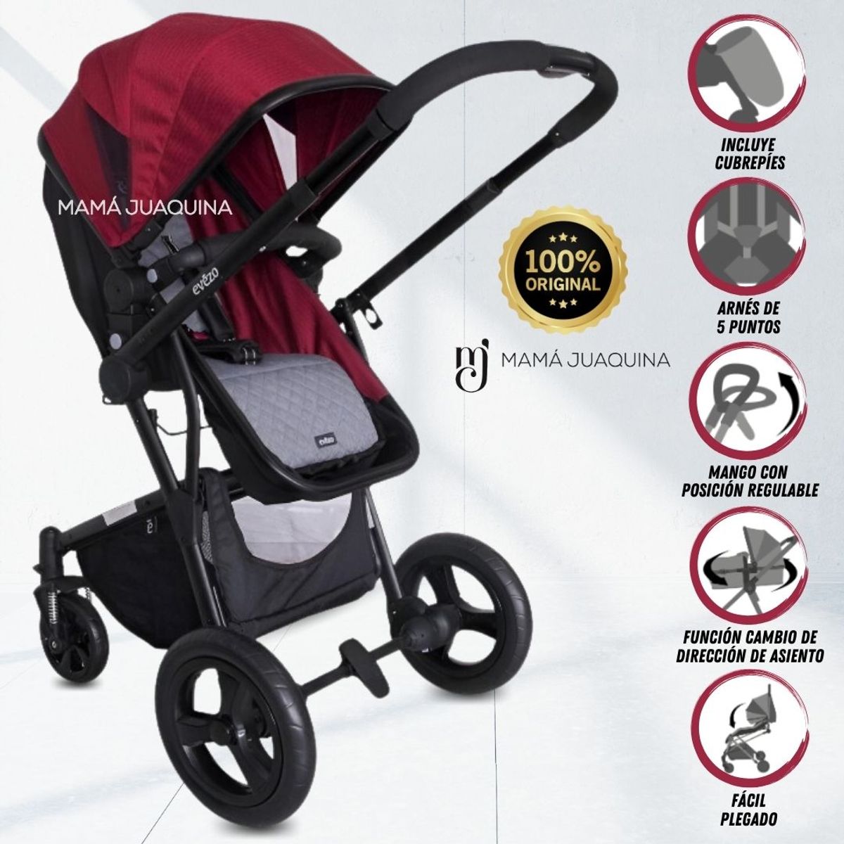 EVEZO - Coche de Paseo «MILANO» Edición Limitada Red
