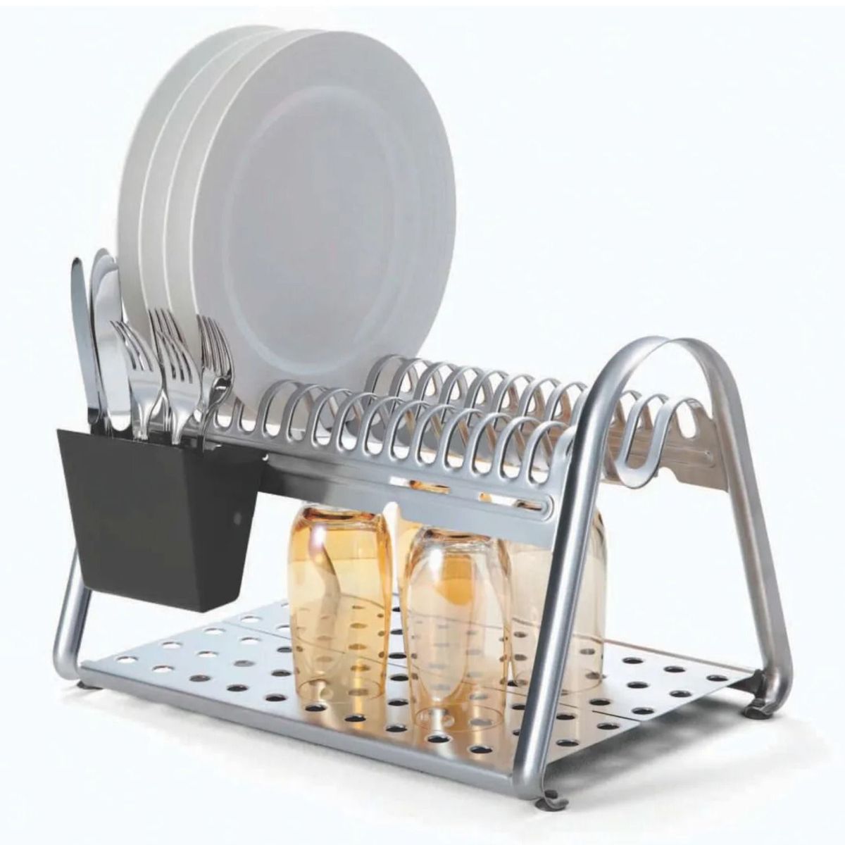 TRAMONTINA - Escurridor de platos Tramontina  acero  porta cubiertos NEGRO