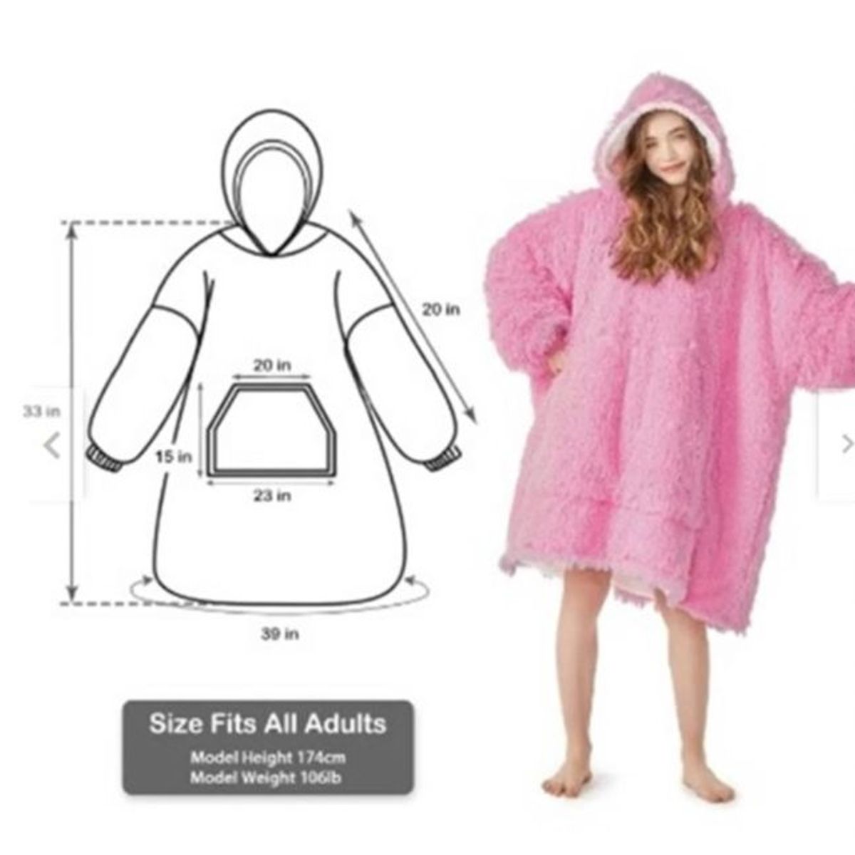 GENERICO - ULLTRA POLERA DE FELPA CON CAPUCHA PLUSH ROSADO