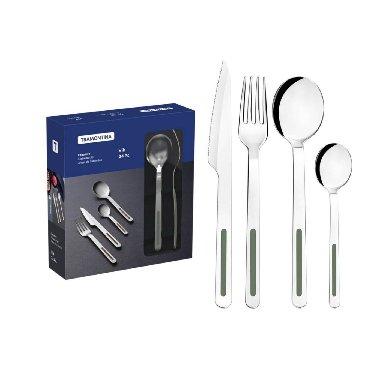 TRAMONTINA - SET. Cubiertos  TRAMONTINA VIK. X24 PZ ACE.INOX