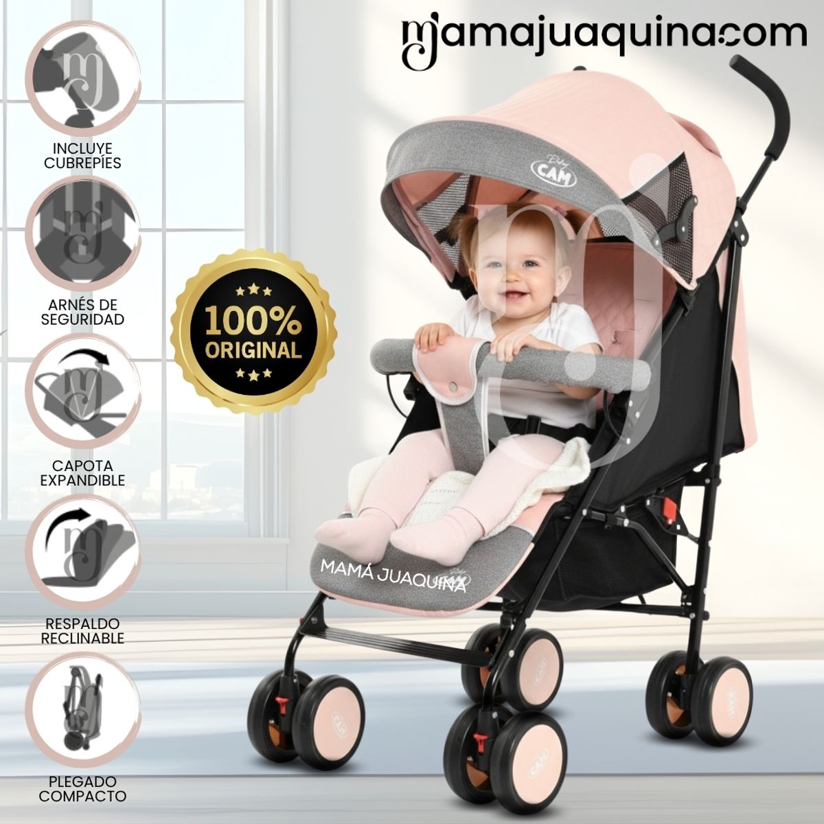 BABY - Coche Bastón «SALVATORE» Edición Limitada Pink