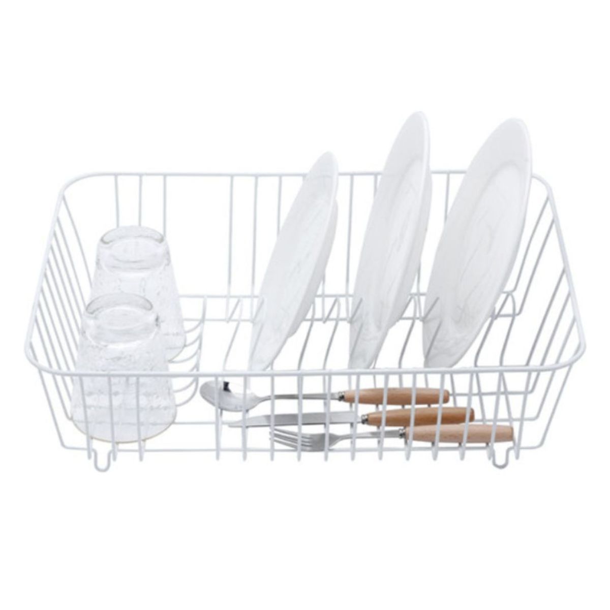 INSPIRA MARKET - Organizador escurridor de utensilios y platos Blanco