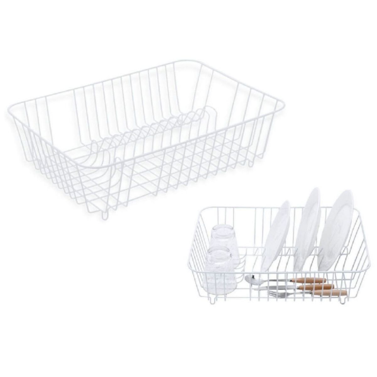 INSPIRA MARKET - Organizador escurridor de utensilios y platos Blanco